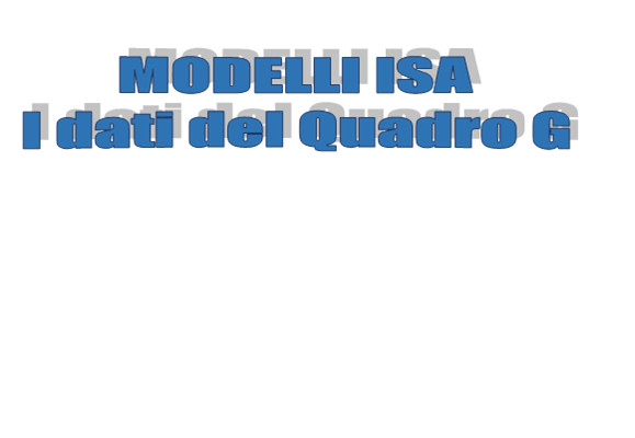 Modelli ISA - Dati da indicare nel Quadro G