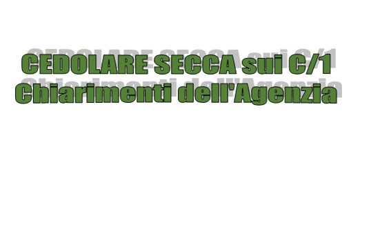 Cedolare secca per i C/1 – Disposizione antielusiva - Chiarimenti