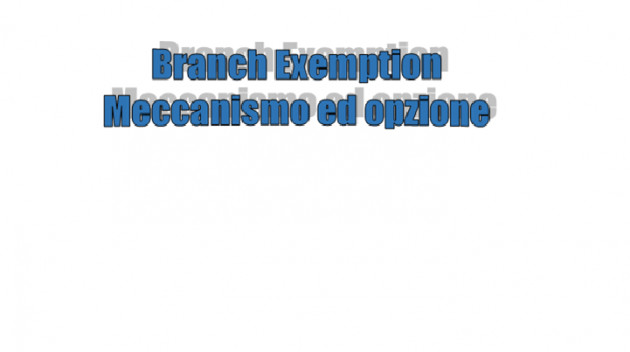 Branch Exemption - Meccanismo ed opzione