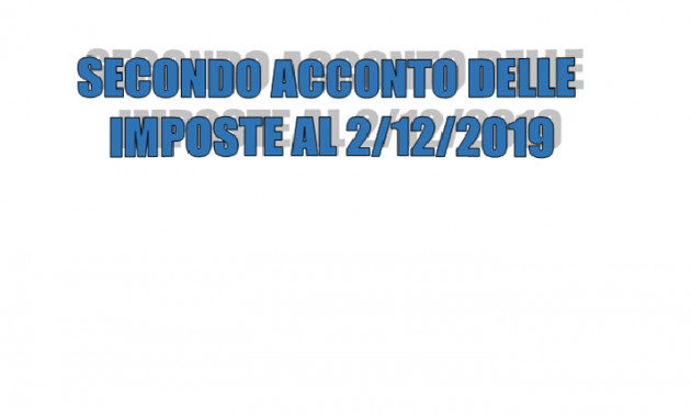 Secondo acconto delle imposte 2019