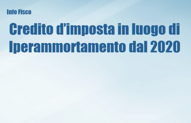 Credito d'imposta in luogo del iperammortamento dal 2020