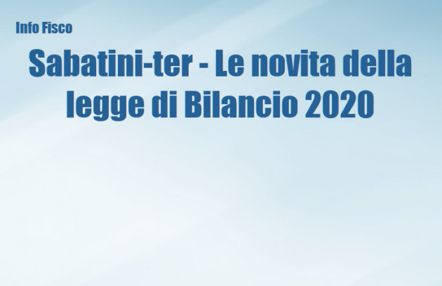 Sabatini-ter - Le novità della legge di Bilancio 2020