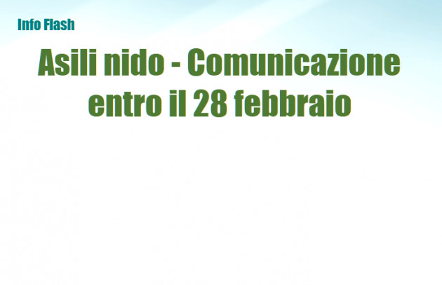 Asili nido - La Comunicazione delle spese entro il 28 febbraio