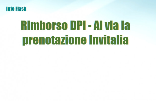 Rimborso DPI - Bando Impresa-Sicura - Al via la prenotazione