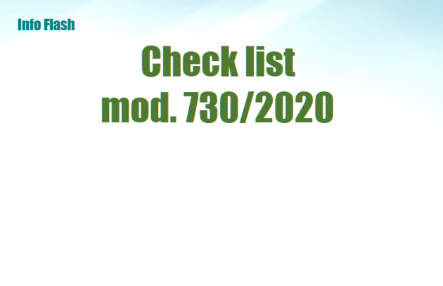 Check list per il mod 730/2020