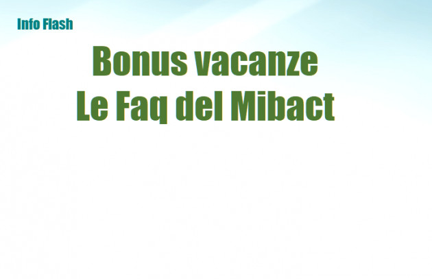 Bonus vacanze - Le Faq del Mibact