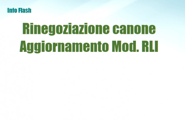 Aggiornamento del Mod. RLI - Rinegoziazione canone di locazione