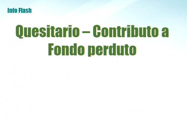 Quesitario - Contributo a Fondo perduto