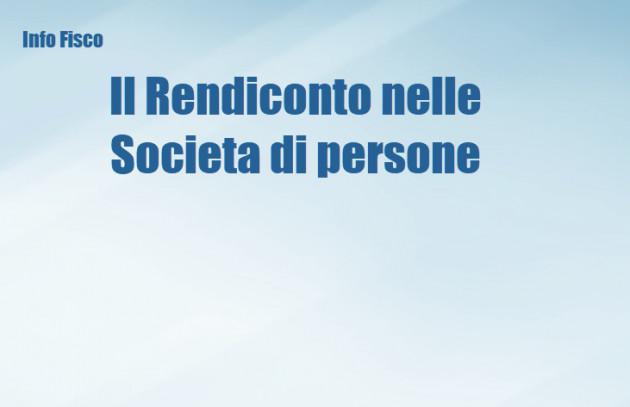 Il Rendiconto nelle Societa di persone