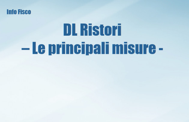 DL Ristori – Le principali misure
