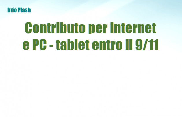 Contributo per internet e fornitura PC tablet - Domande dal 9 novembre