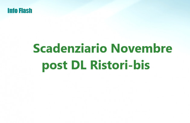 Scadenziario Novembre post DL Ristori-bis