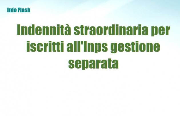 Indennità straordinaria per iscritti all'Inps gestione separata