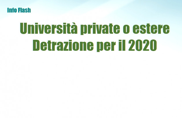 Università private o estere - Limiti di detrazione per il 2020