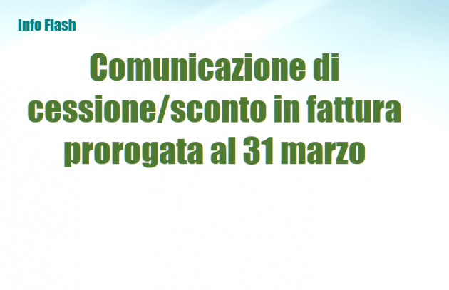 Bonus edili 2020 - Comunicazione di cessione/sconto in fattura prorogata al 31 marzo