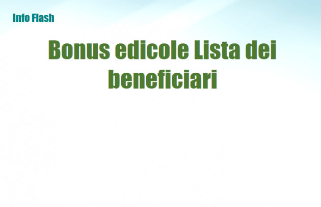 Bonus edicole - Lista dei beneficiari