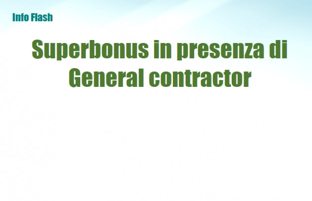 Superbonus in presenza di General contractor