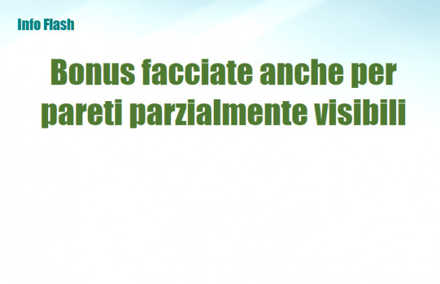 Bonus facciate anche per le pareti parzialmente visibili