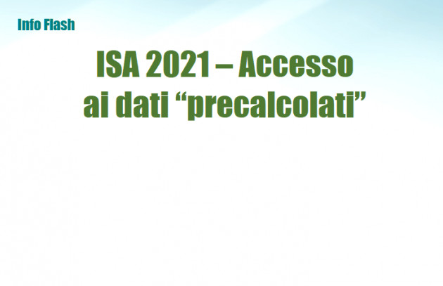 ISA 2021 - Accesso ai dati precalcolati