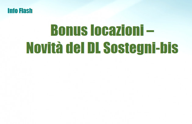 Bonus locazioni - Le novità del Decreto Sostegni-bis