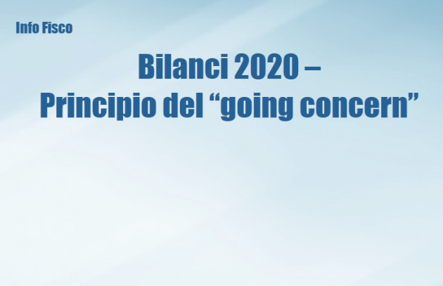 Principio del “going concern” nei bilanci dell’esercizio 2020