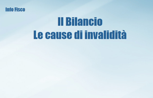 Il Bilancio – Le cause di invalidità