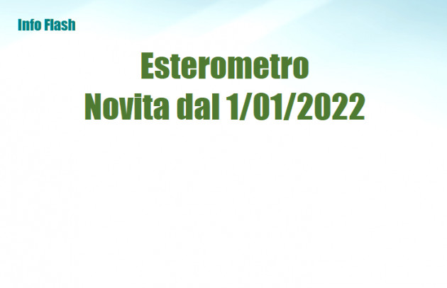 Esterometro - Novità dal 1° gennaio 2022