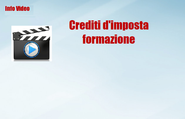 Crediti d'imposta formazione