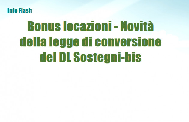 Bonus locazioni - Novità della legge di conversione del DL Sostegni-bis