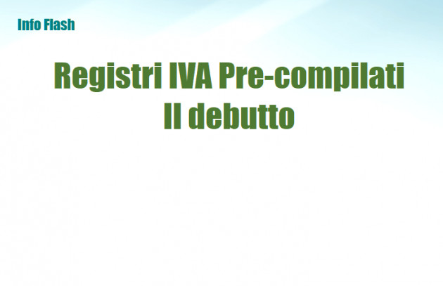 Registri IVA Pre-compilati – Il debutto