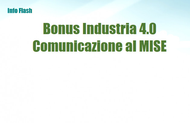 Comunicazione al MISE dei Bonus Industria 4.0