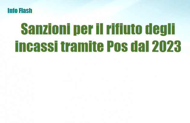 Sanzioni per il rifiuto degli incassi tramite Pos dal 2023