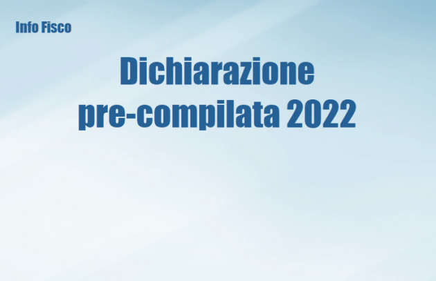 Dichiarazione precompilata 2022