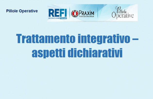 Trattamento integrativo – aspetti dichiarativi