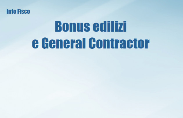 Bonus edilizi e General Contractor