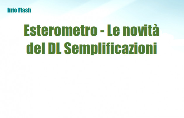 Esterometro - Le novità del DL Semplificazioni