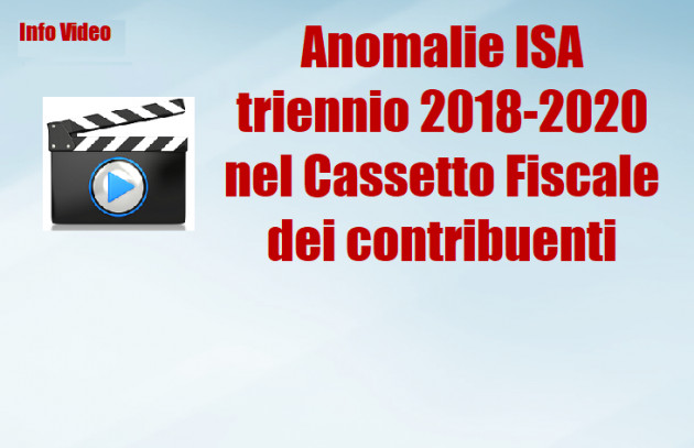 Anomalie ISA triennio 2018-2020 nel Cassetto Fiscale dei contribuenti