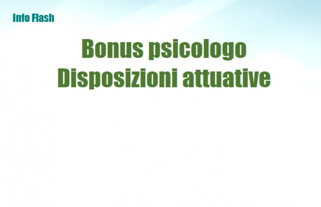 Bonus psicologo - Le disposizioni attuative