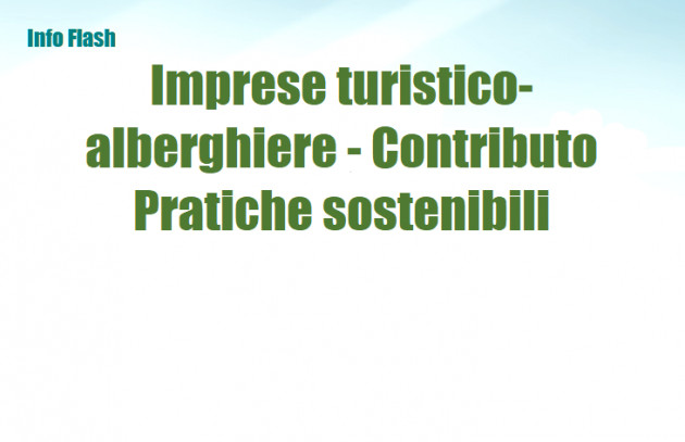 Imprese turistico-alberghiere - Contributo Pratiche sostenibili