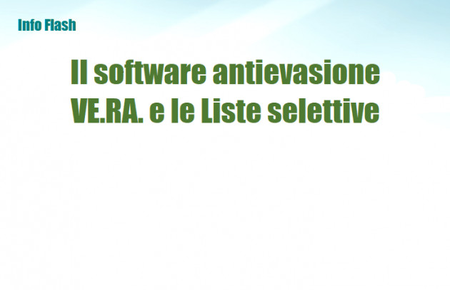 Il software antievasione VE.RA. e le Liste selettive