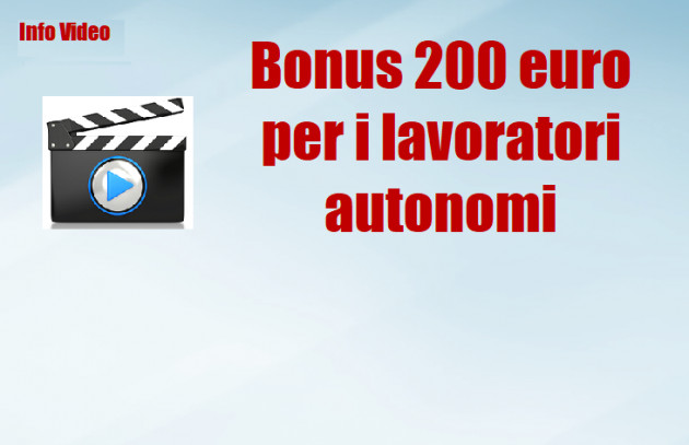 Bonus 200 euro per i lavoratori autonomi