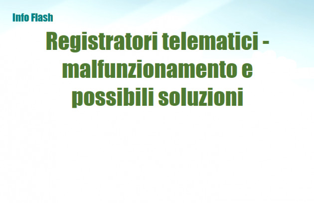 Registratori Telematici - Malfunzionamento e possibili soluzioni