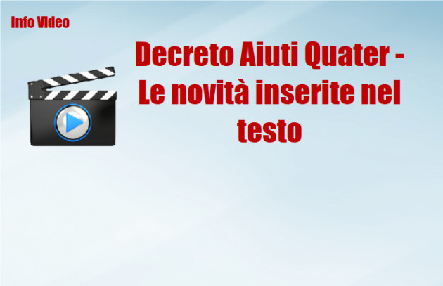 Decreto Aiuti Quater - Le novità inserite nel testo