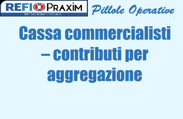 Cassa commercialisti – contributi per aggregazione