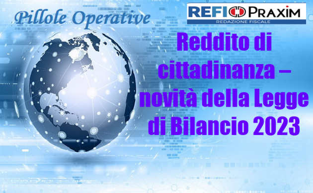 Reddito di cittadinanza – novità della Legge di Bilancio 2023