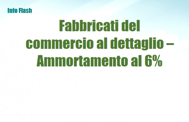 Fabbricati del commercio al dettaglio – Ammortamento al 6%