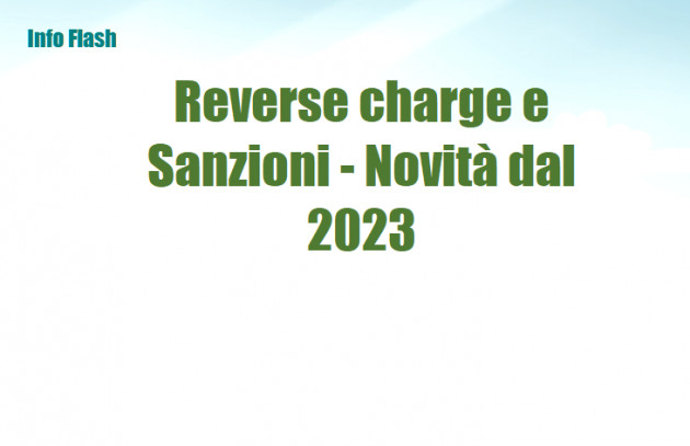 Reverse charge - Sanzioni - Novità della legge di Bilancio 2023