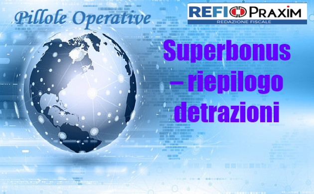 Superbonus – riepilogo detrazioni