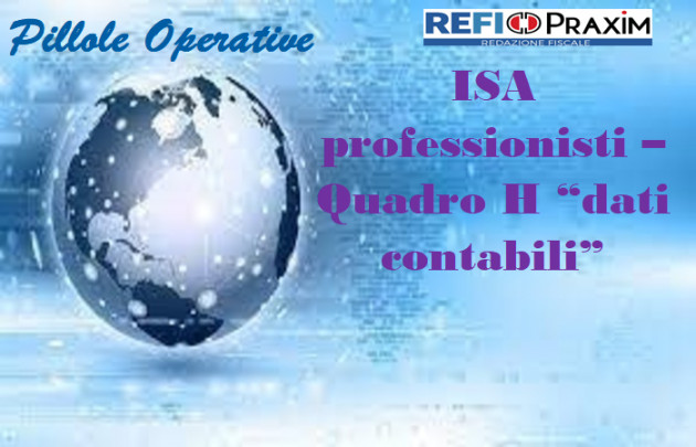 ISA professionisti – Quadro H “dati contabili”