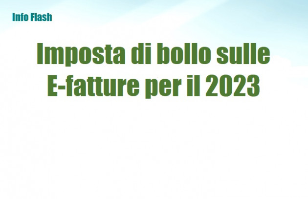 Imposta di bollo sulle fatture elettroniche per il 2023